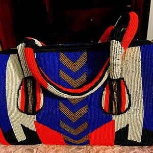 Sassy Jones Limited Addition Beaded Tribal Boston Bag